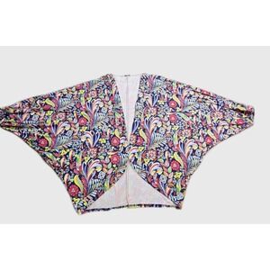 Pioneer Woman Kimono Colorful Floral Dolman Size L Lightweight Cover Cardigan
